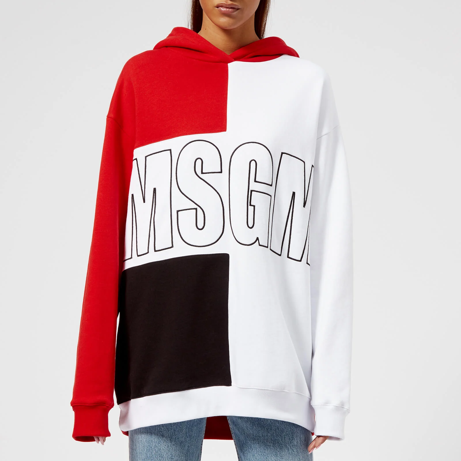MSGM Women's Contrast Logo Hooded Sweatshirt - Multi Image 1