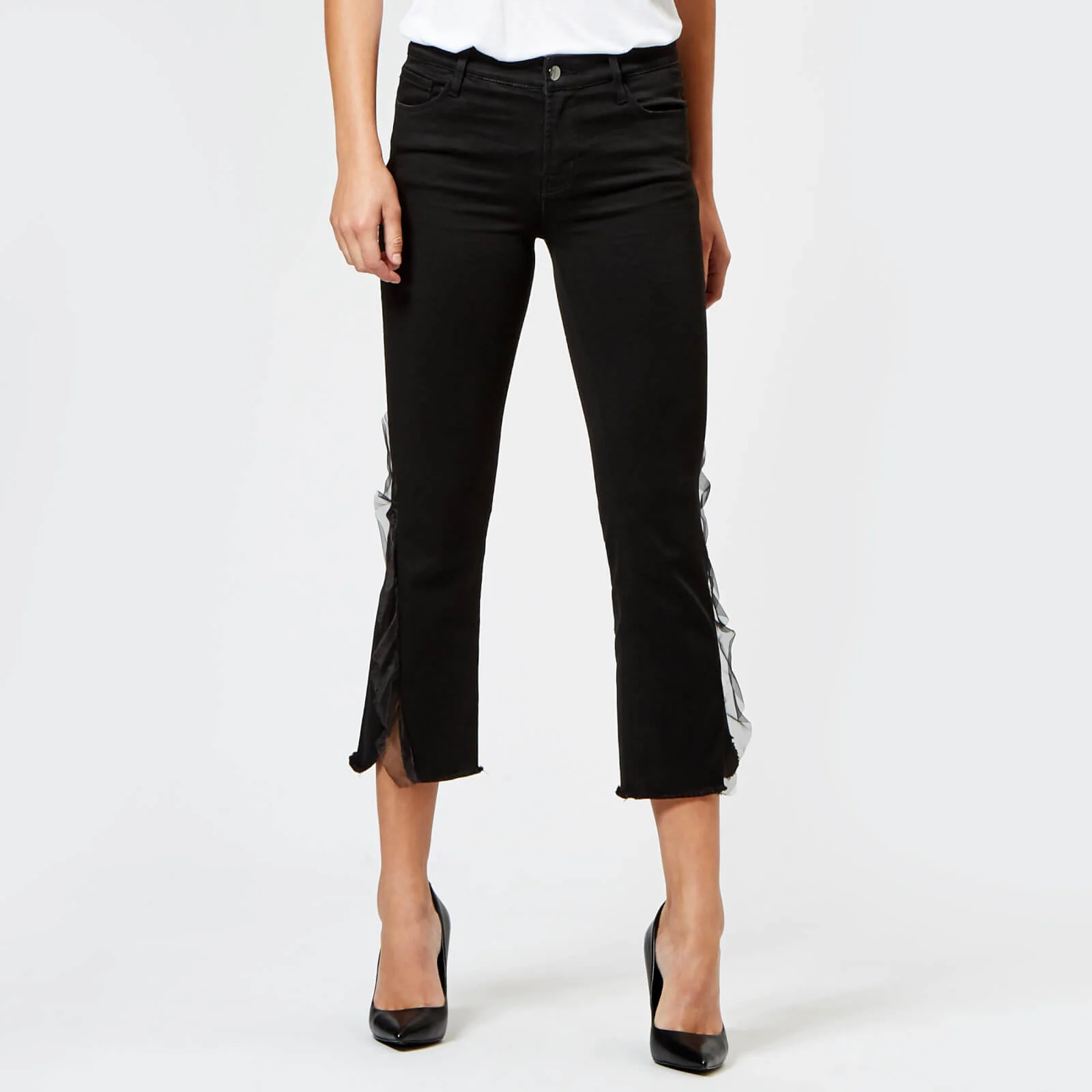J Brand Women's Selena Mid Rise Crop Bootcut Jeans - Evening Haze Image 1