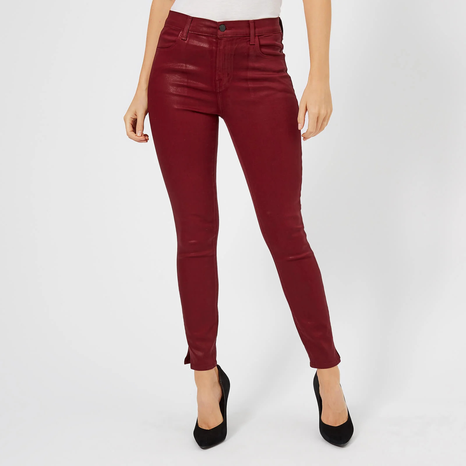 J Brand Women's Alana High Rise Crop Skinny Jeans - Oxblood Image 1