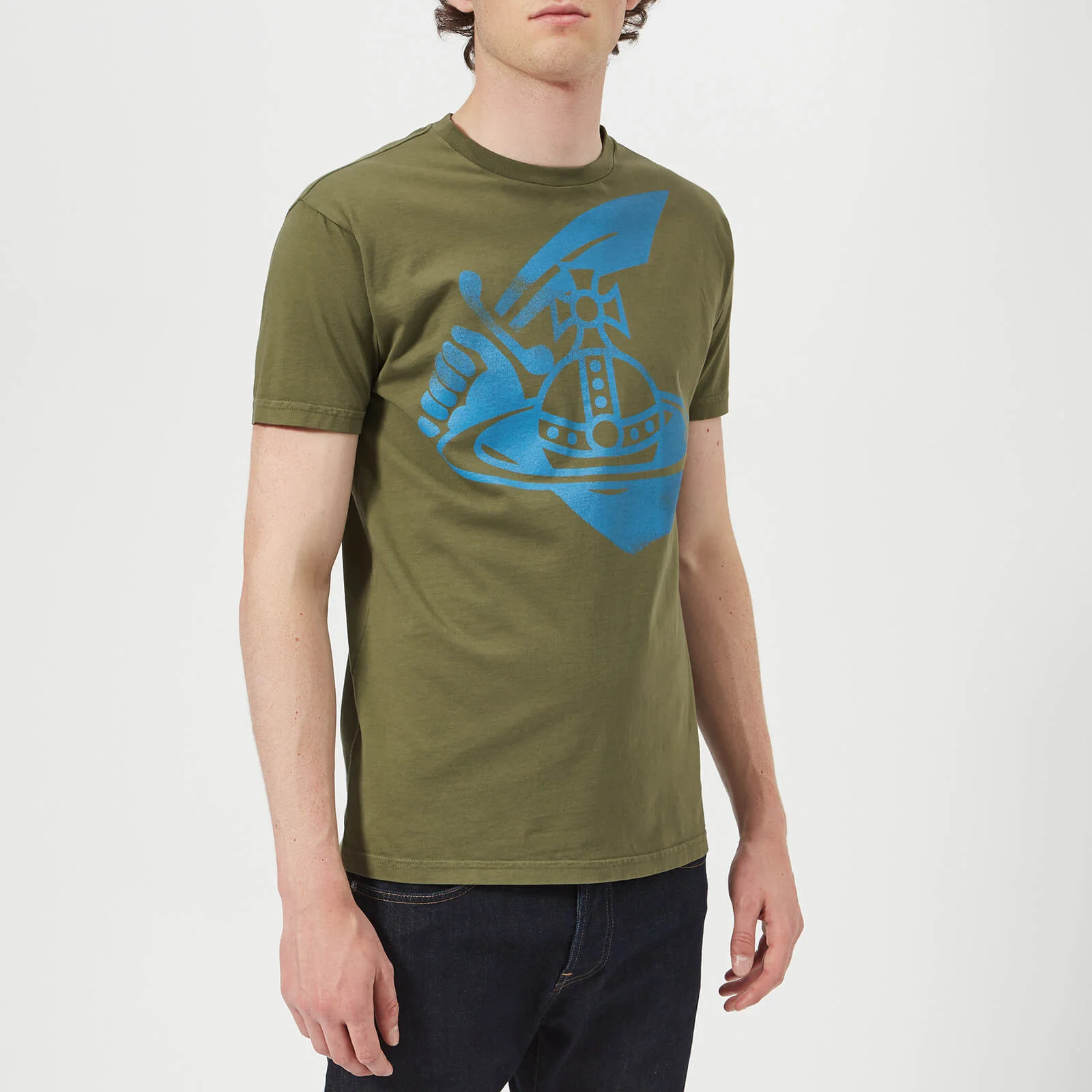 Vivienne Westwood Anglomania Men's Boxy Logo T-Shirt - Green Image 1