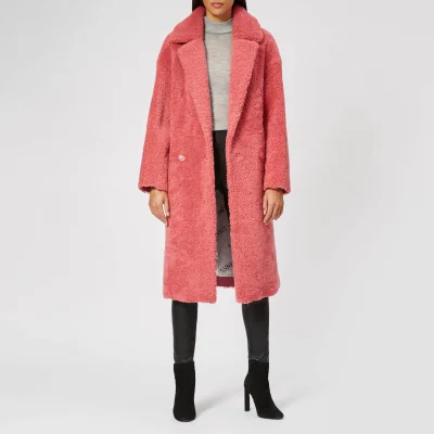 Anne Vest Women's Coze Shearling Coat - Dark Pink