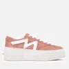 MSGM Women's Lace-Up Cupsole Trainers - Pink/White - Image 1