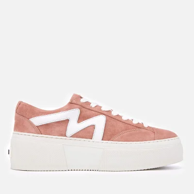 MSGM Women's Lace-Up Cupsole Trainers - Pink/White