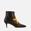 MSGM Women's Star Print Leather Ankle Boots - Black/Yellow - Image 1