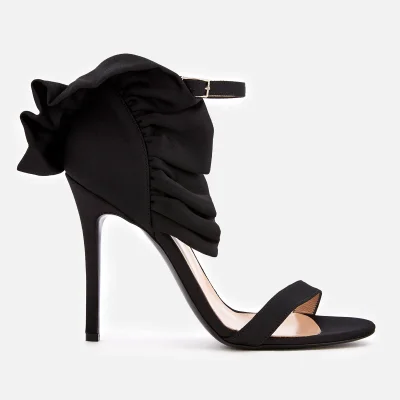 MSGM Women's Frill Ankle Strap Heel Sandals - Black