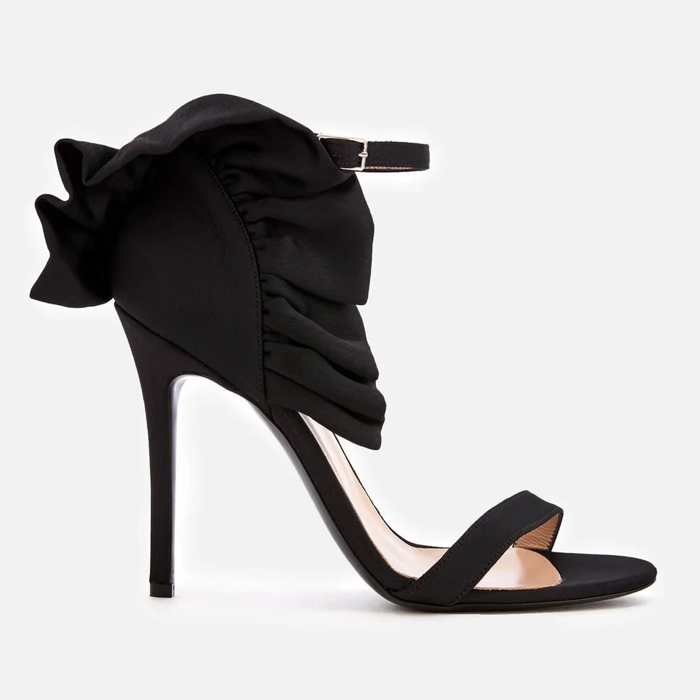 MSGM Women's Frill Ankle Strap Heel Sandals - Black Image 1
