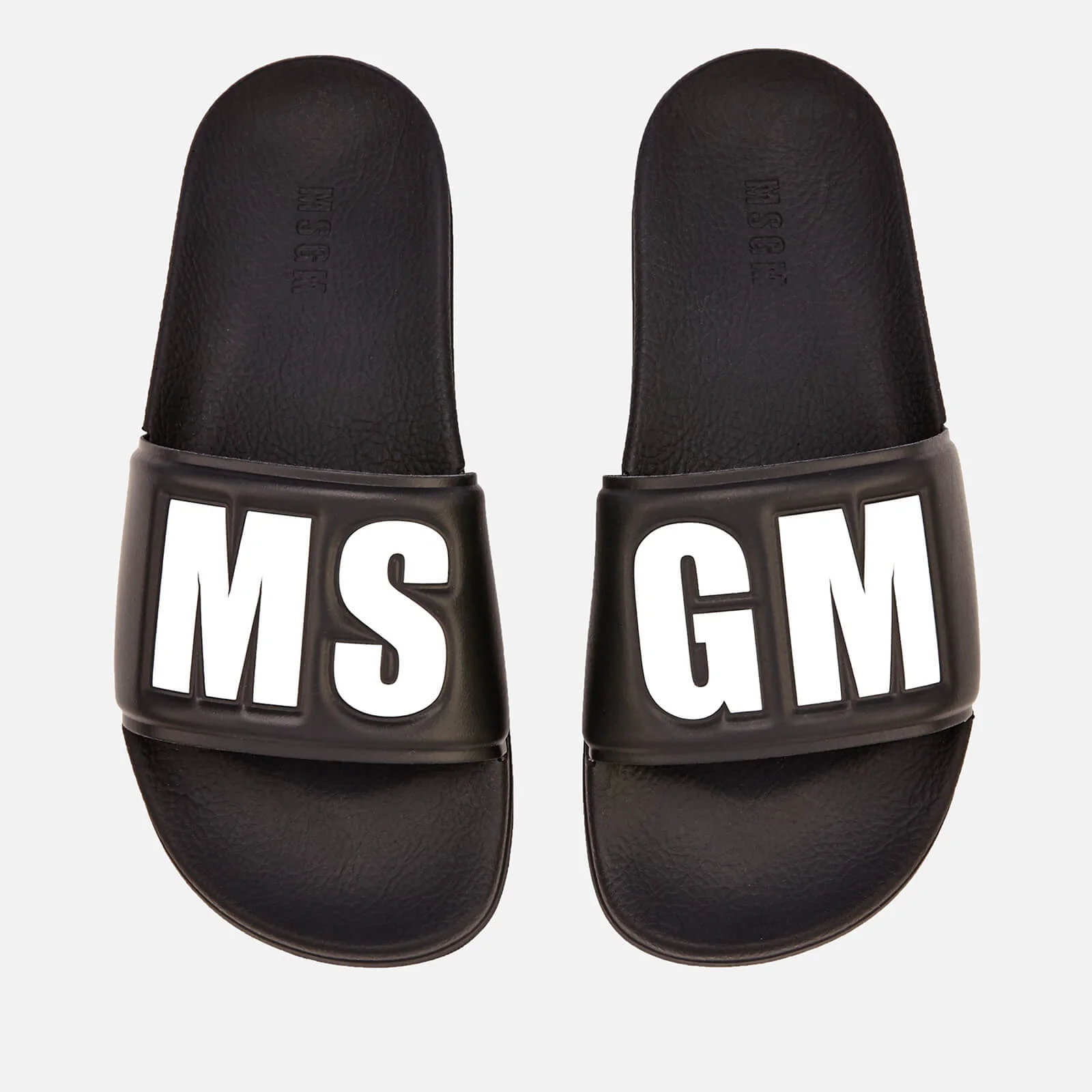 MSGM Women's Logo Slide Sandals - Black/White Image 1