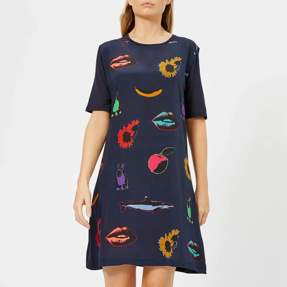 PS Paul Smith Women's Artful Ives T-Shirt Dress - Dark Navy Image 1