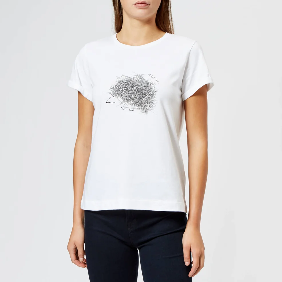 PS Paul Smith Women's Hedgehog Pin T-Shirt - White Image 1