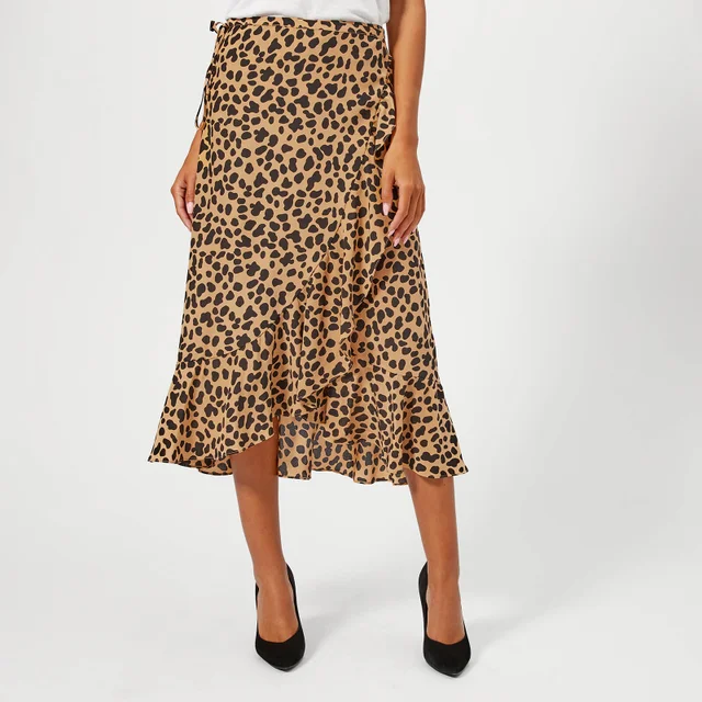 RIXO Women's Gracie Midi Skirt - Spot Leopard