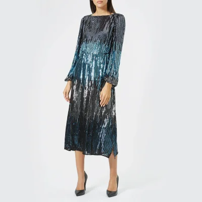 RIXO Women's Coco Slash Neck Midi Dress - Multi Sequin