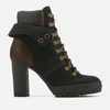 See By Chloé Women's Nabuck Platform Heeled Lace Up Boots - Nero - Image 1