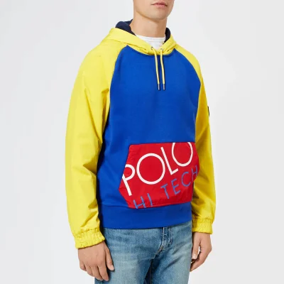 Polo Ralph Lauren Men's Nylon Pop Over Hoody - Bright Royal/Racing Yellow