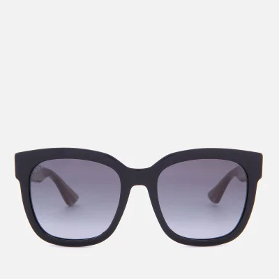 Gucci Women's Acetate Square Frame Sunglasses - Black/Green