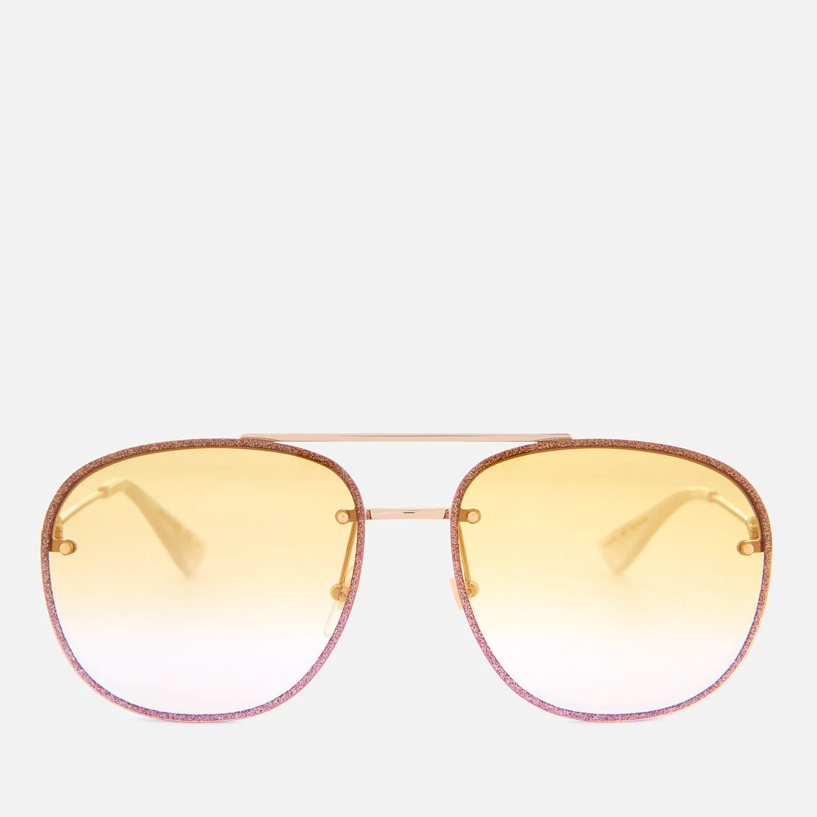 Gucci Women's Metal Tinted Aviator Sunglasses - Gold/Yellow Image 1