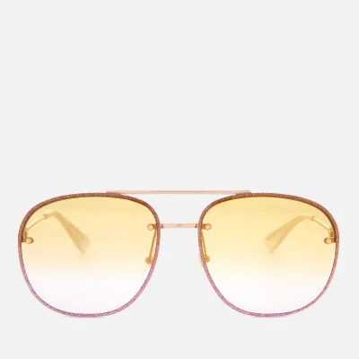 Gucci Women's Metal Tinted Aviator Sunglasses - Gold/Yellow