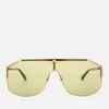 Gucci Men's Metal Angle Sunglasses - Gold/Havana - Image 1