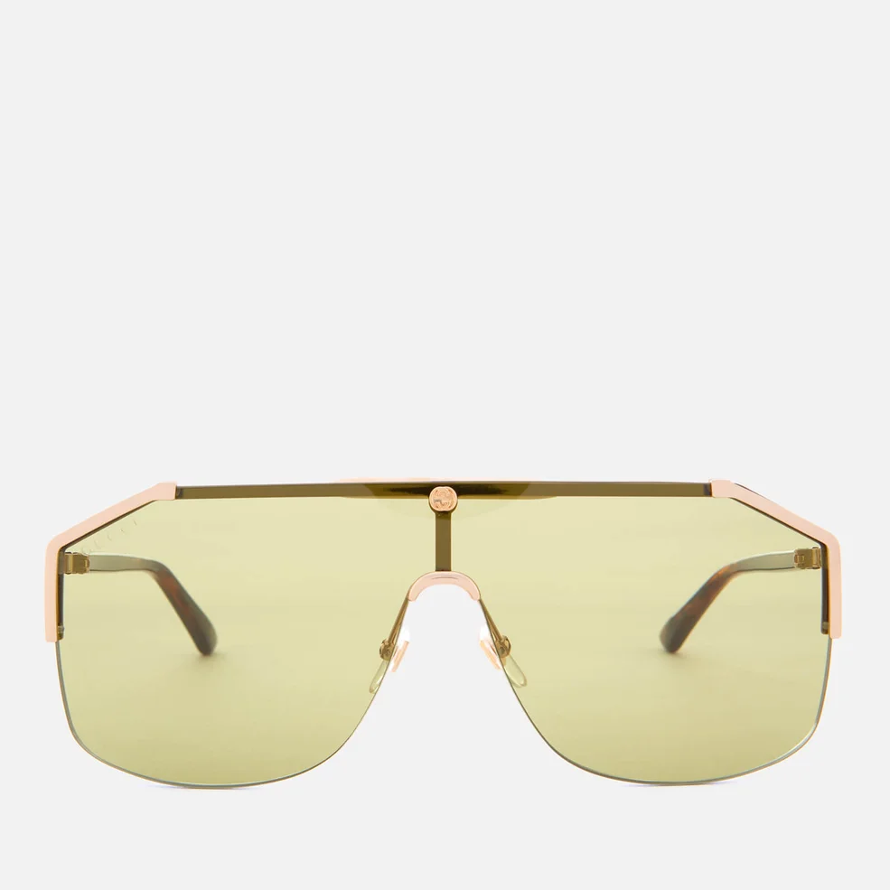 Gucci Men's Metal Angle Sunglasses - Gold/Havana Image 1
