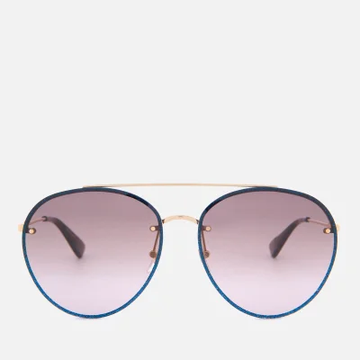 Gucci Women's Metal Frame Round Sunglasses - Gold/Brown