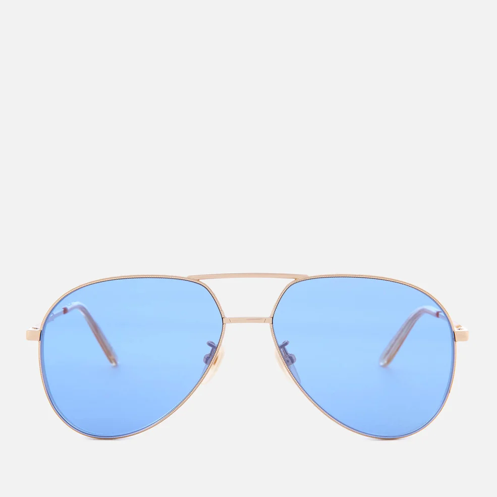 Gucci Metal Frame Sunglasses - Gold/Blue Image 1