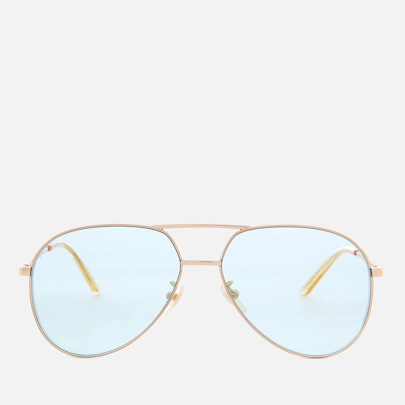 Gucci Metal Frame Sunglasses - Gold/Green Image 1