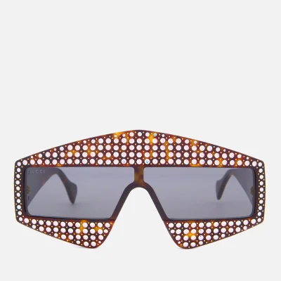 Gucci Women's Studded Diamante Sunglasses - Havana/Grey