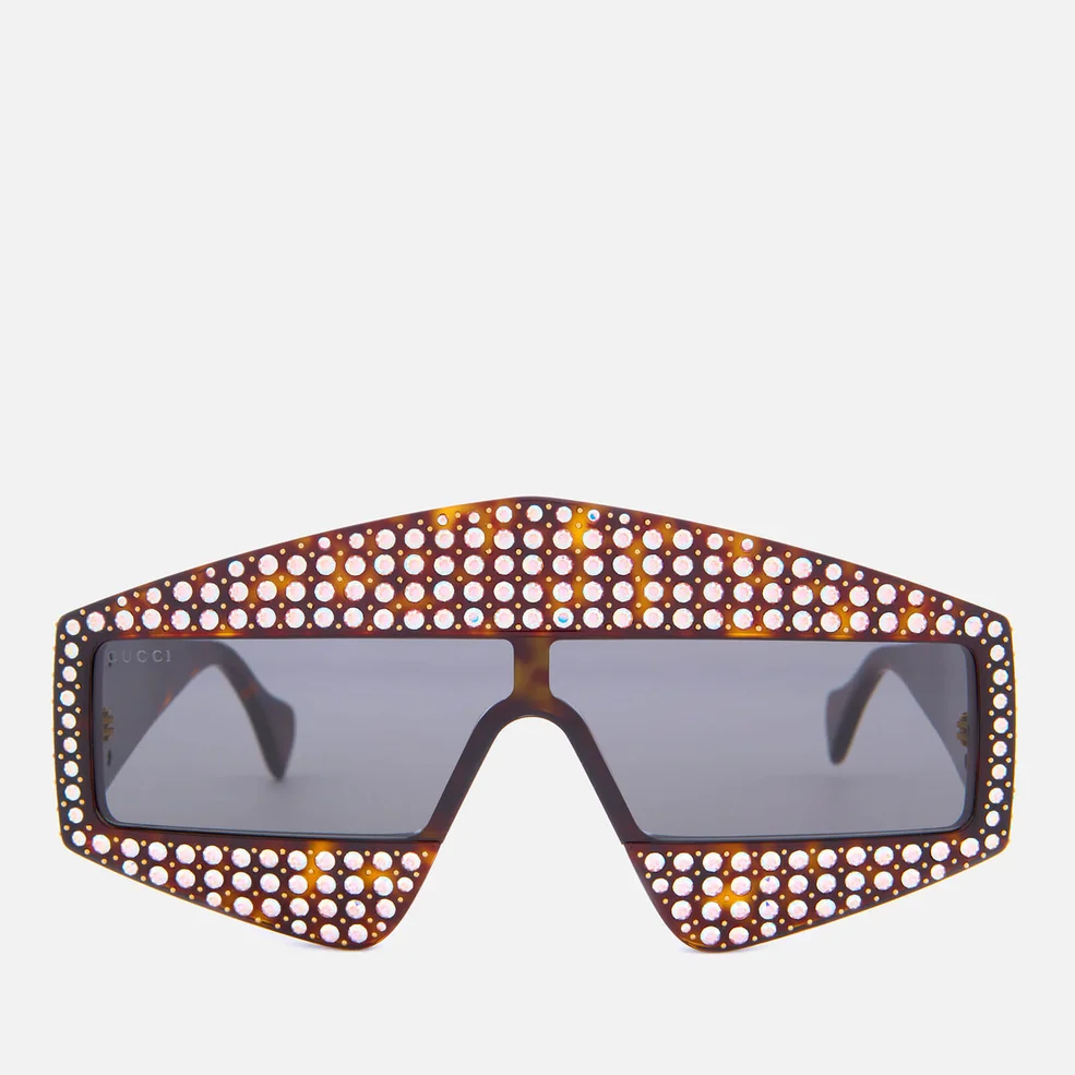 Gucci Women's Studded Diamante Sunglasses - Havana/Grey Image 1
