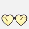 Gucci Women's Acetate Heart Sunglasses - Black/Yellow - Image 1