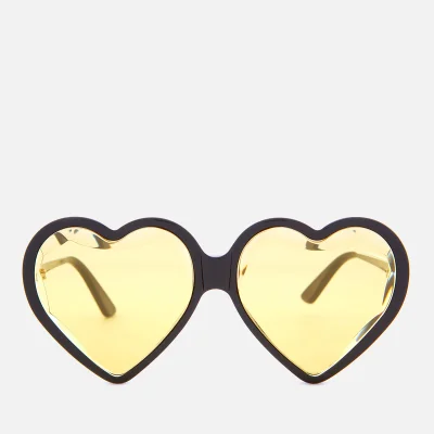 Gucci Women's Acetate Heart Sunglasses - Black/Yellow