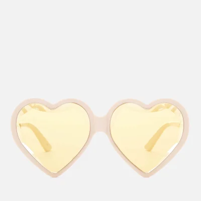 Gucci Women's Acetate Heart Sunglasses - Ivory/Yellow