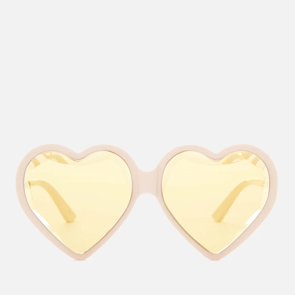 Gucci Women's Acetate Heart Sunglasses - Ivory/Yellow Image 1