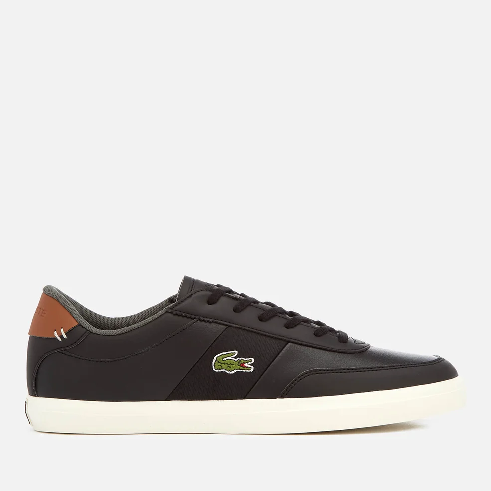 Lacoste Men's Court-Master 318 2 Leather Vulcanised Trainers - Black/Brown Image 1