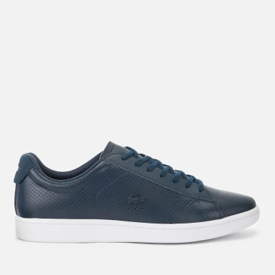 Lacoste Men's Carnaby Evo 318 7 Croc Leather Trainers - Navy