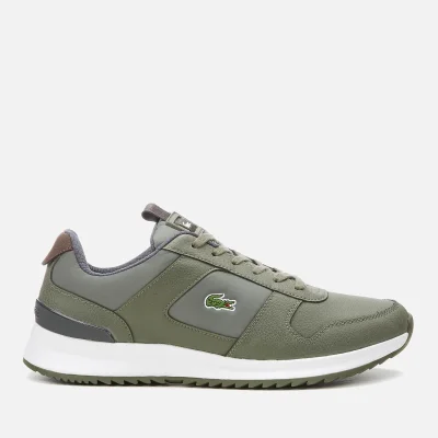 Lacoste Men's Joggeur 2.0 318 1 Textile/Leather Runner Style Trainers - Khaki/Dark Grey