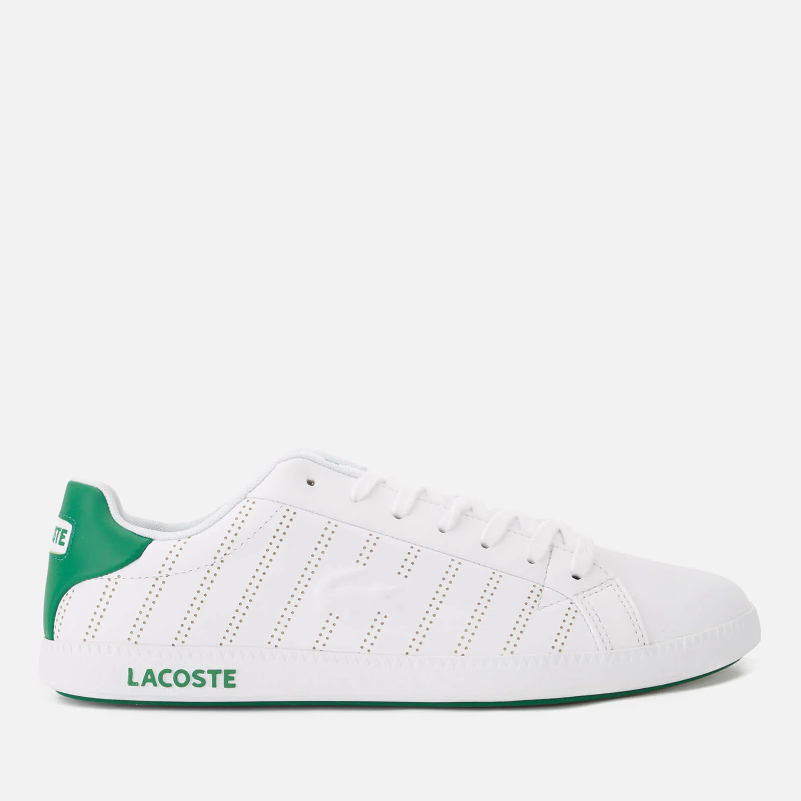 Lacoste Men's Graduate 318 1 Perforated Leather Trainers - White/Green Image 1