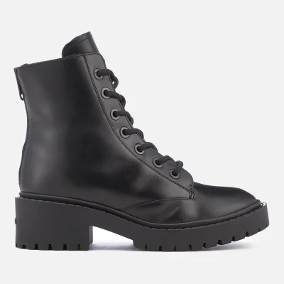 KENZO Women's Pike Fur Lined Lace Up Boots - Black