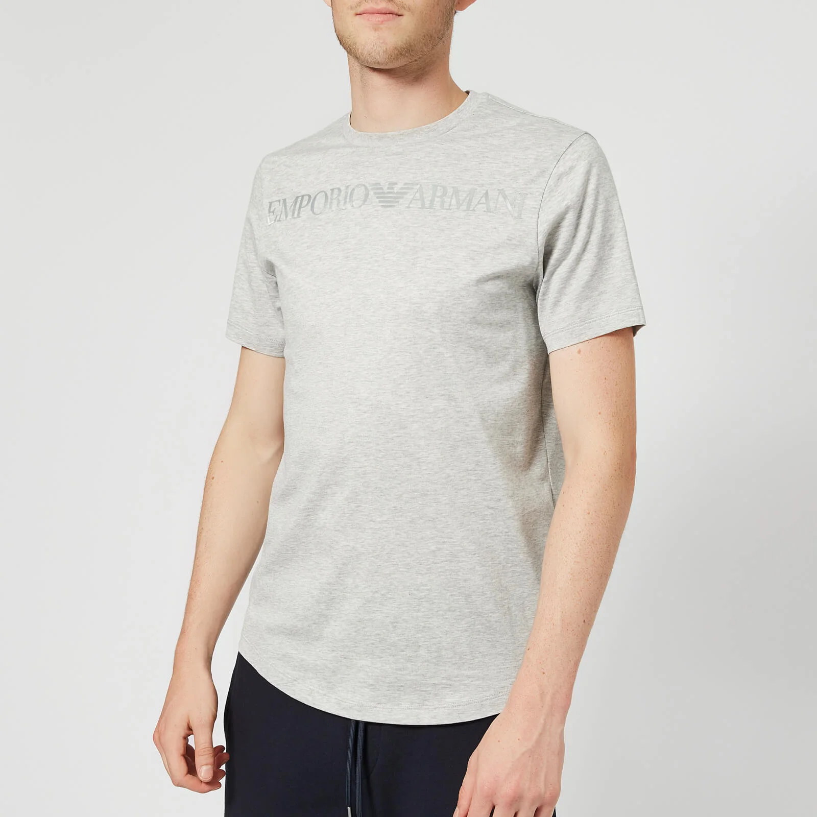 Emporio Armani Men's Eagle Collar Logo T-Shirt - Grey Image 1