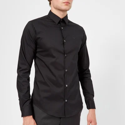 Emporio Armani Men's Slim Stripe Fit Shirt - Black