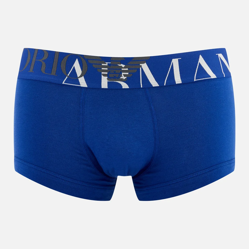 Emporio Armani Men's Single Pack Boxer Shorts - Blue Image 1