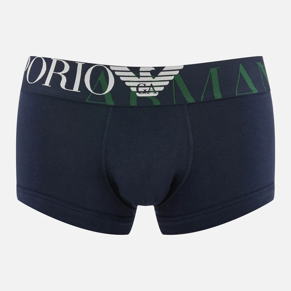 Emporio Armani Men's Single Pack Boxer Shorts - Blue Image 1