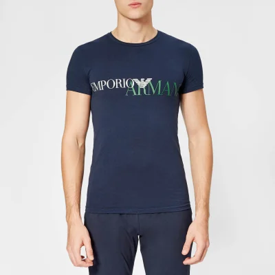 Emporio Armani Men's Large Logo T-Shirt - Blue