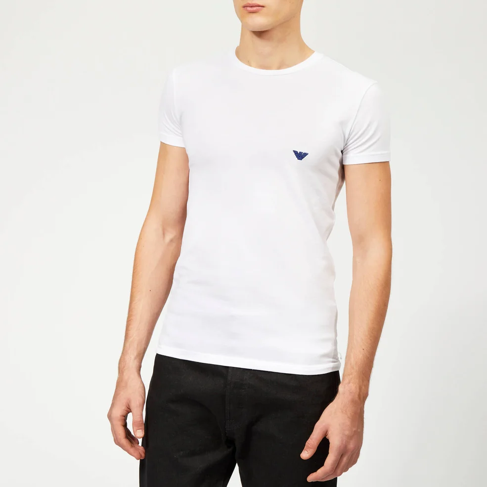 Emporio Armani Men's Small Logo Crew Neck T-Shirt - White Image 1