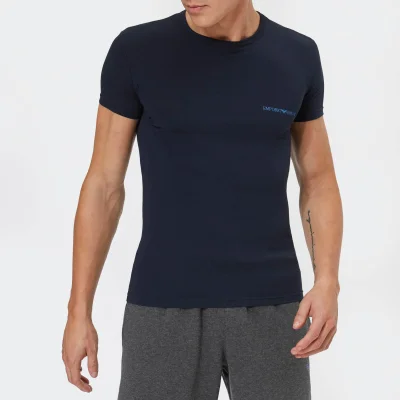 Emporio Armani Men's Small Logo T-Shirt - Blue