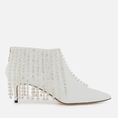 Christopher Kane Women's Crystal Fringed Ankle Boots - White