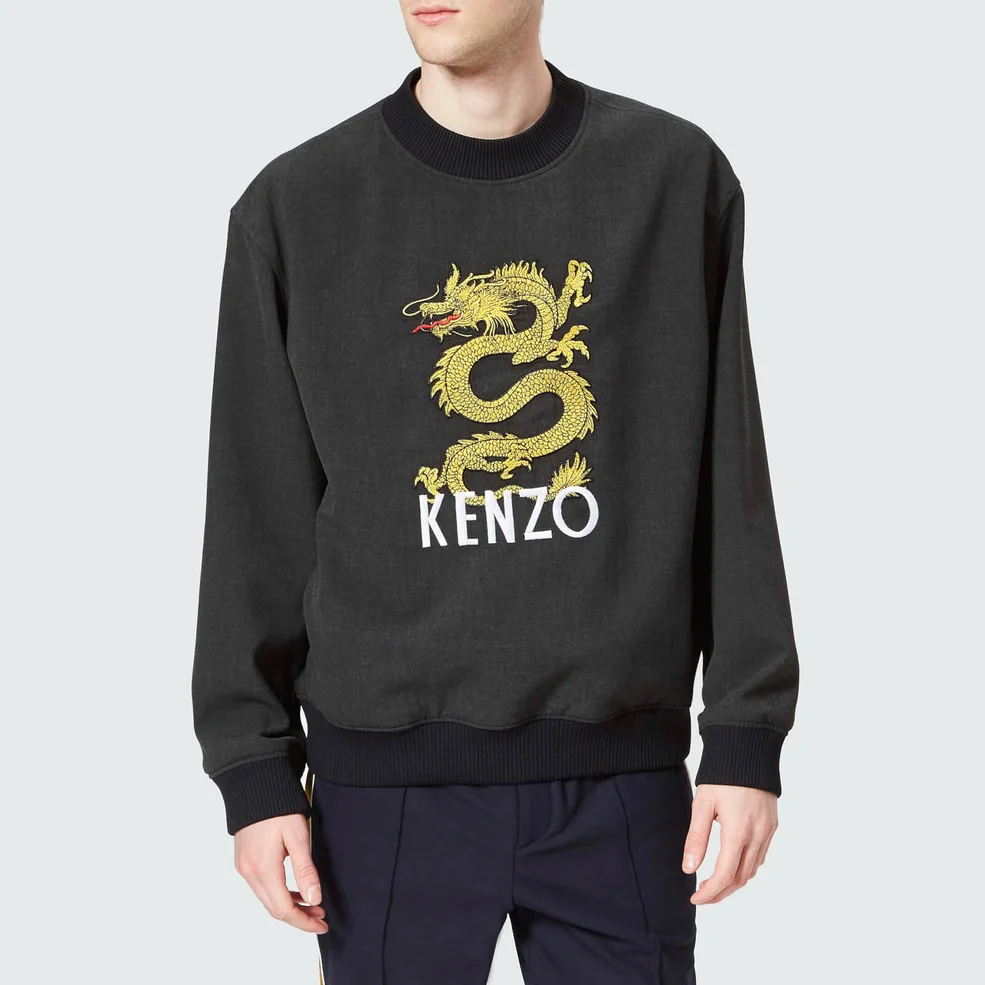 KENZO Men's Dragon Logo Sweatshirt - Anthracite Image 1