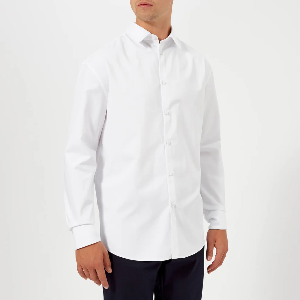 KENZO Men's Reverse Logo Oversize Long Sleeve Shirt - White Image 1
