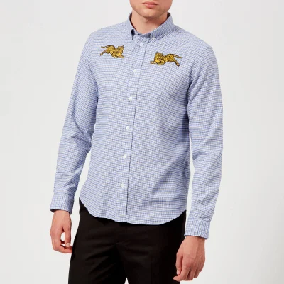KENZO Men's Checked Tiger Shirt - Blue