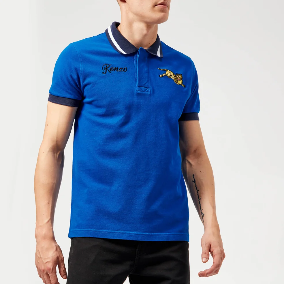 KENZO Men's Tiger Short Sleeve Polo Shirt - French Blue Image 1
