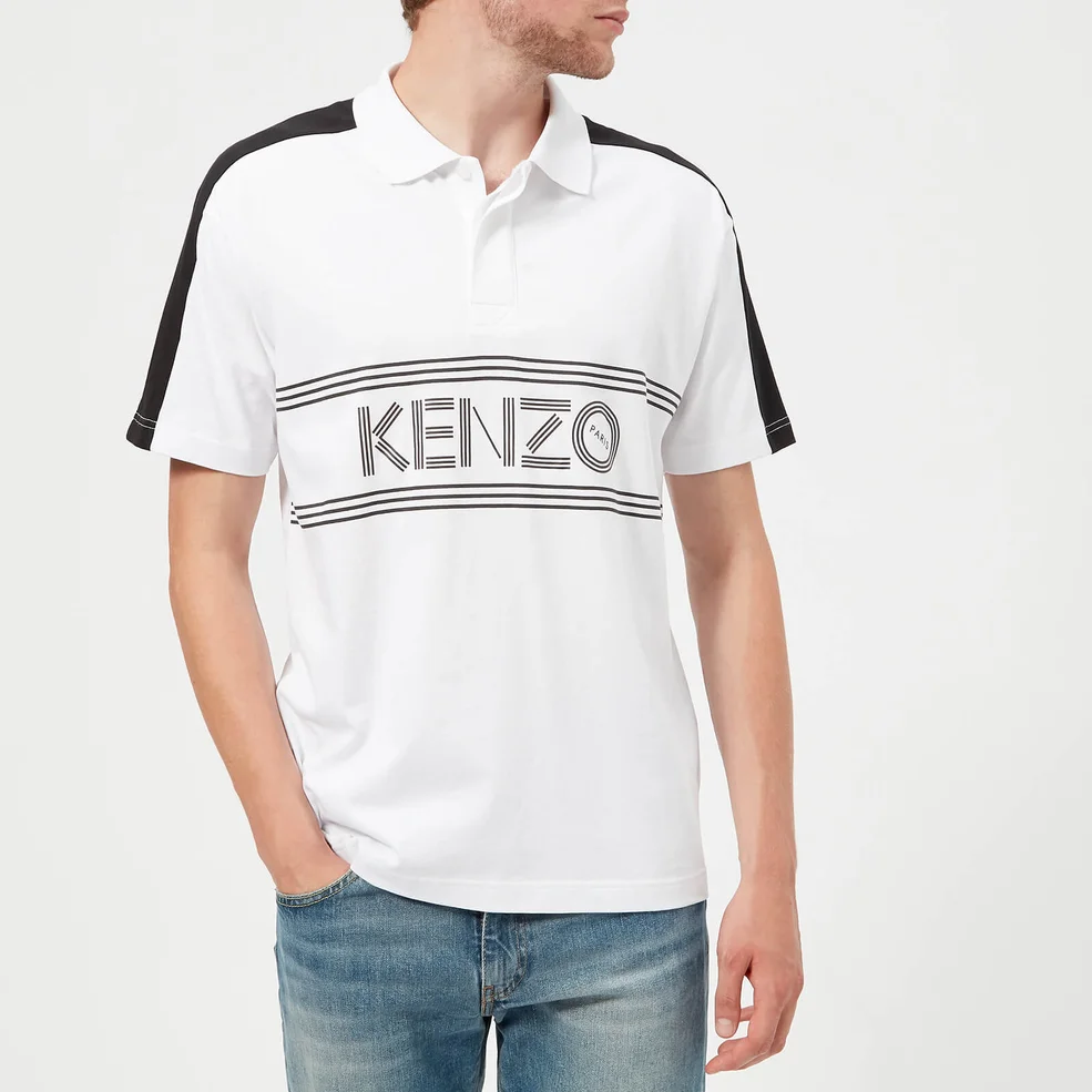 KENZO Men's Large Logo Short Sleeve Polo Shirt - White Image 1