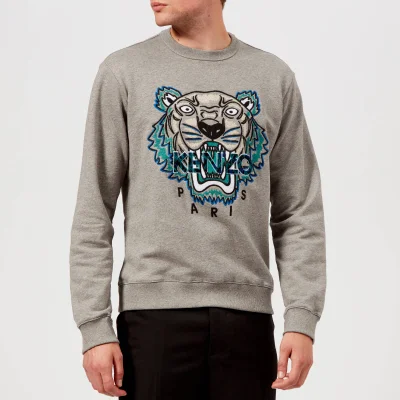 KENZO Men's Leopard Tiger Icon Sweatshirt - Dove Grey